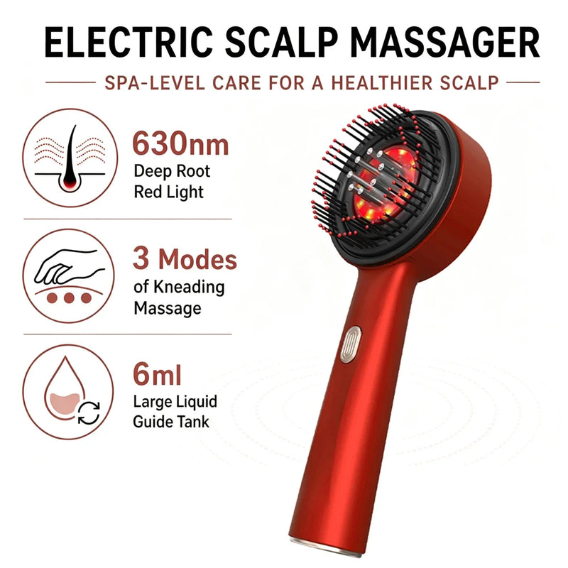 Electric Scalp Massage Comb with Serum Applicator