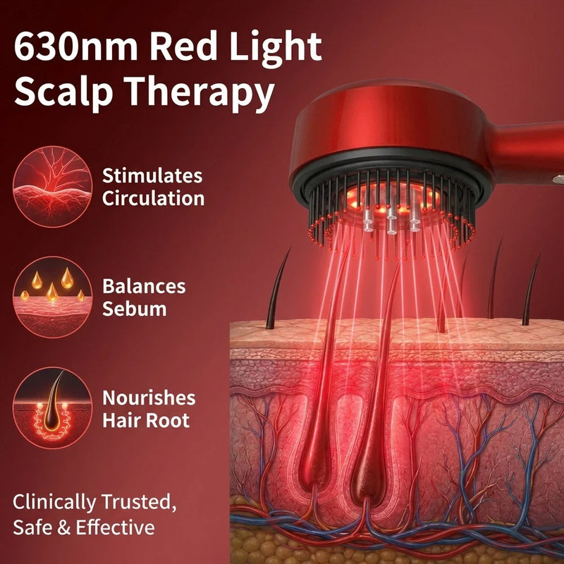 Electric Scalp Massage Comb with Serum Applicator
